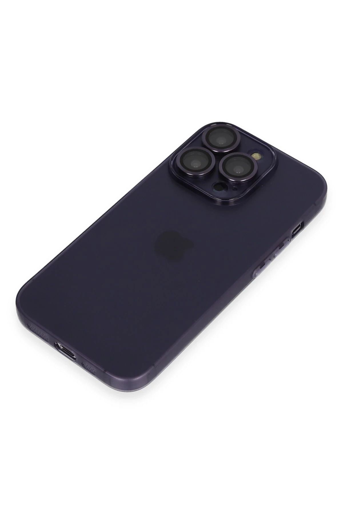 NewFace iPhone 14 Pro Max Kılıf Luko Lens Silikon - Derin Mor BSTMY