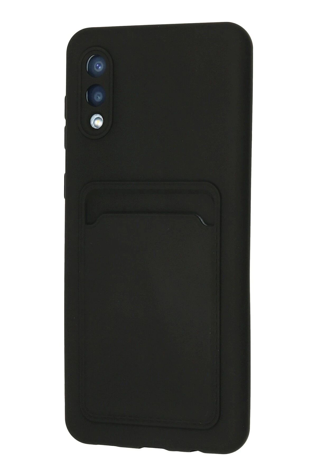 NewFace Samsung Galaxy A02 Kılıf Kelvin Kartvizitli Silikon - Siyah BSTMY