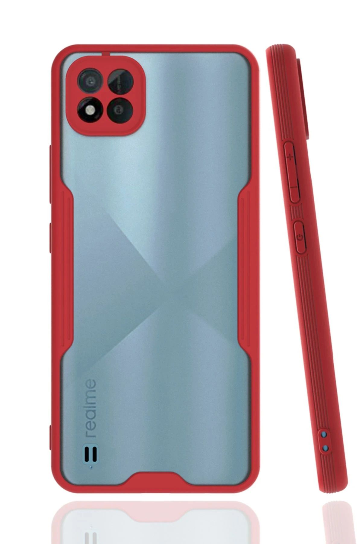 NewFace Realme C11 2021 Kılıf Platin Silikon - Kırmızı BSTMY