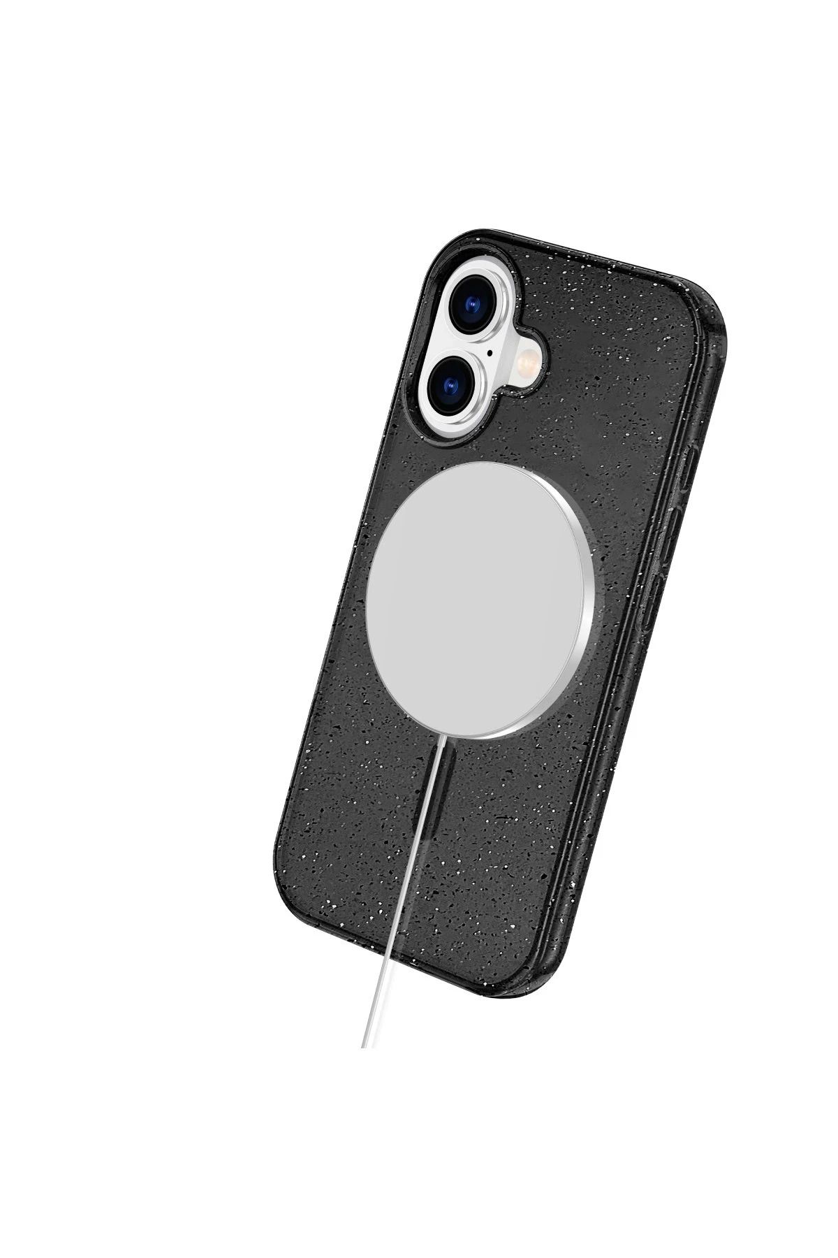 NewFace iPhone 16 Plus Kılıf Glow Magsafe Kapak - Siyah BSTMY