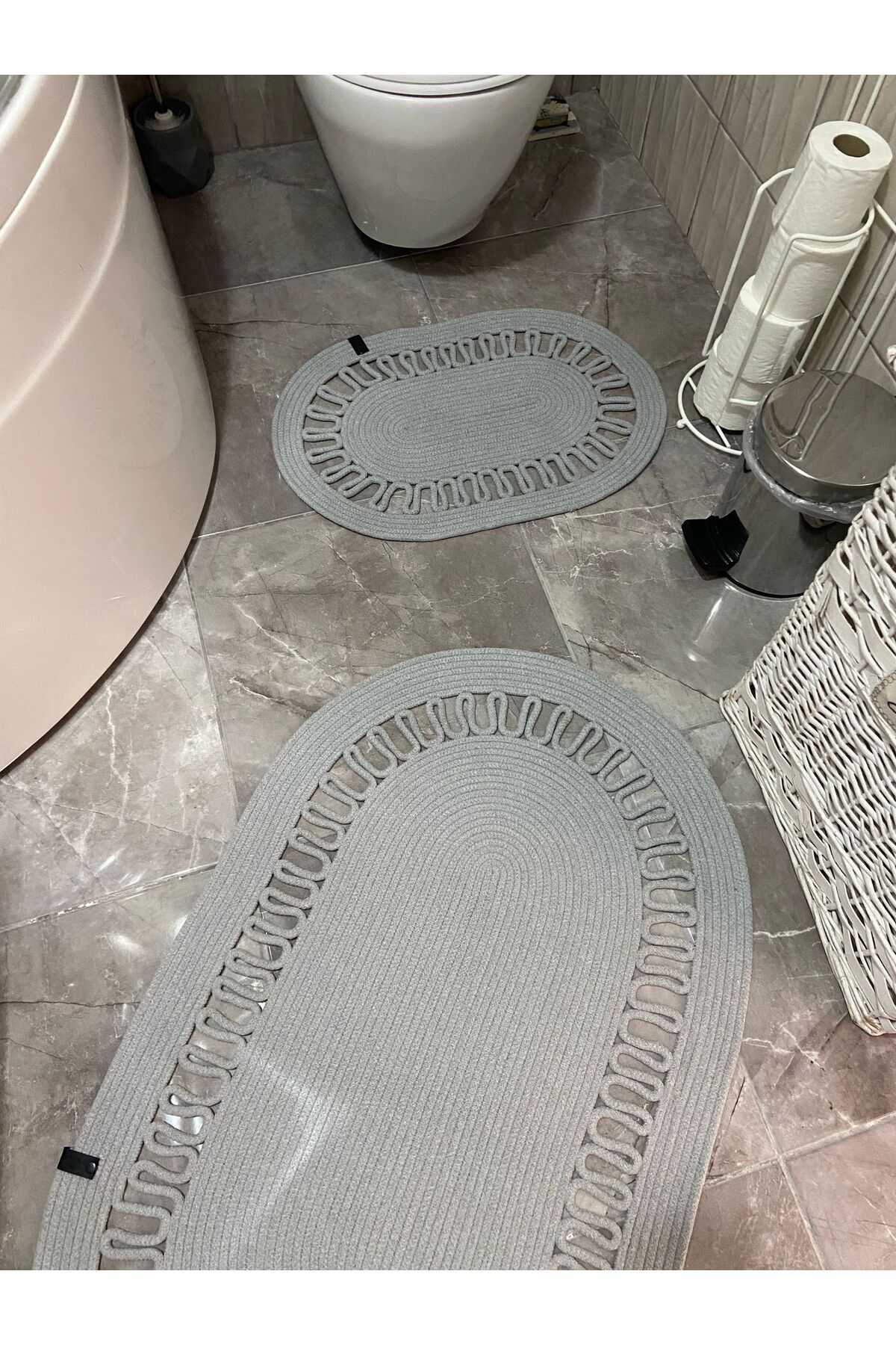 Nev Design 2'li Banyo Paspası, Yıkanabilir, Klozet Takımı