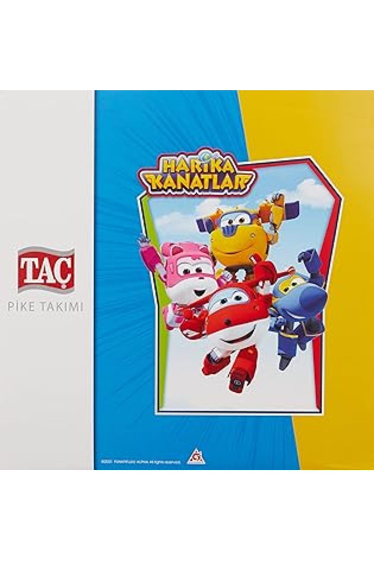 Mu Art Taç Harika Kanatlar Lisanslı Flight Karakter Baskılı%100 Pamuk Pike Takımı, Çok Renkli, Tek Kişilik