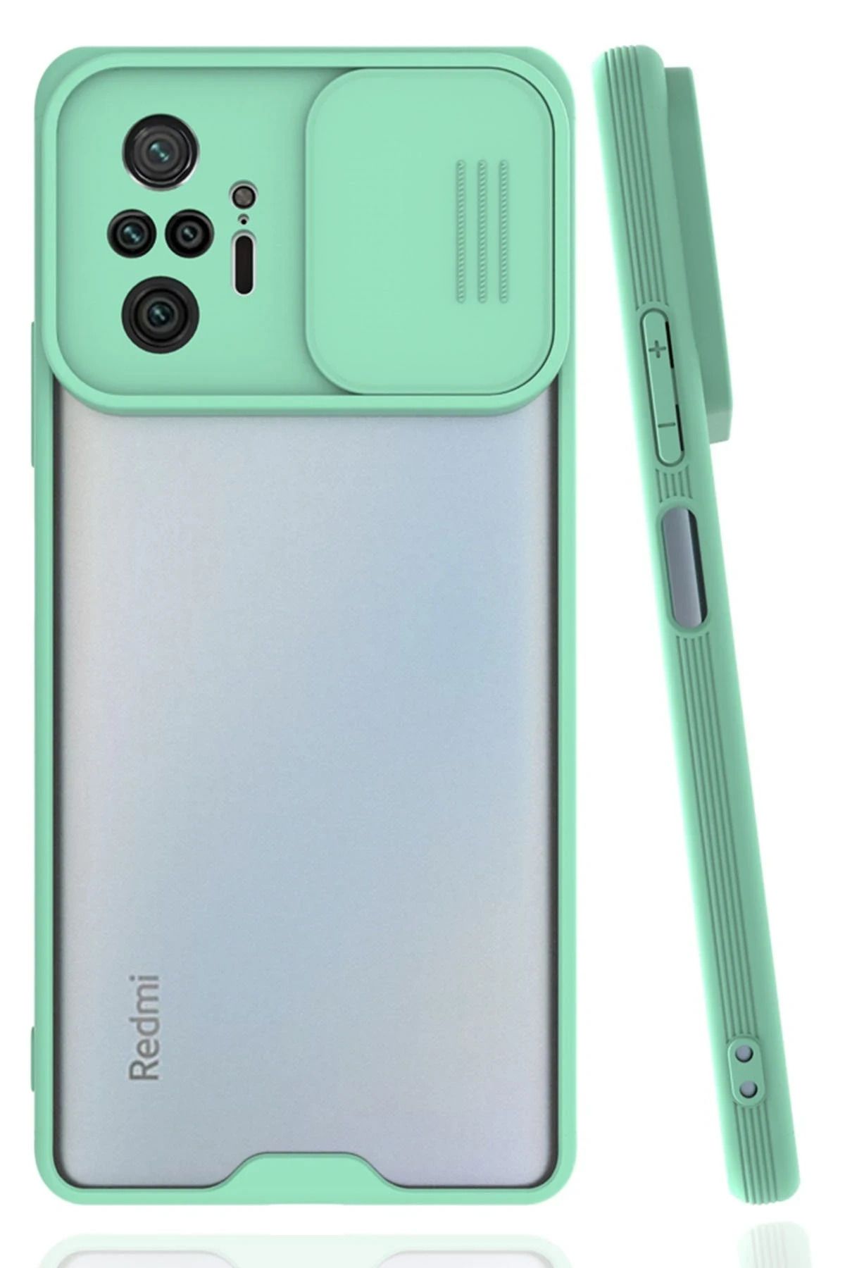 NewFace Xiaomi Redmi Note 10 Pro Kılıf Platin Kamera Koruma Silikon - Açık Yeşil FLKRY