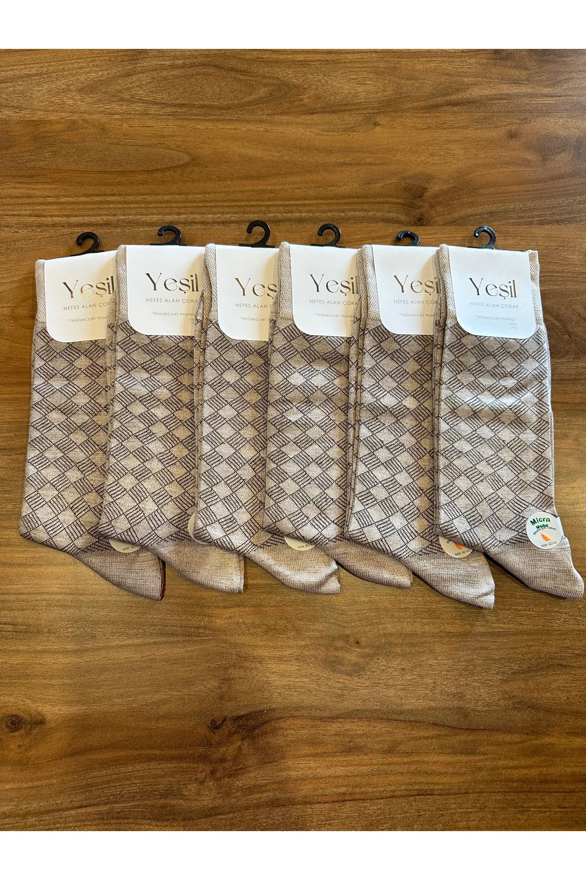 YEŞİL Micro Modal Konforlu Jakarlı Erkek Çorap 6’lı Paket