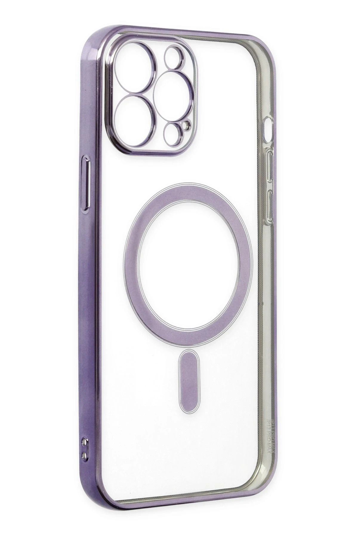 NewFace iPhone 14 Pro Kılıf Magneticsafe Lazer Silikon - Mor BSTMY