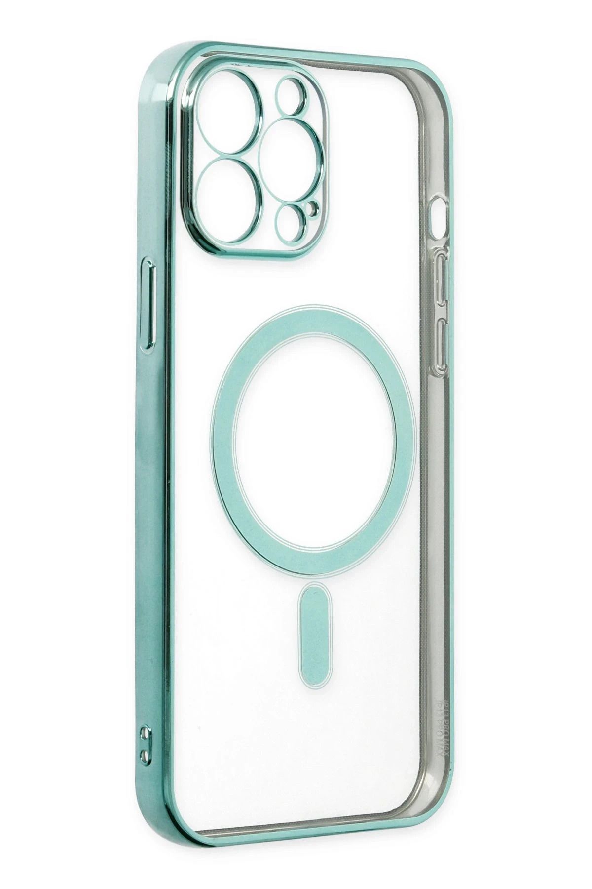 NewFace iPhone 14 Pro Max Kılıf Magneticsafe Lazer Silikon - Haki Yeşil BSTMY