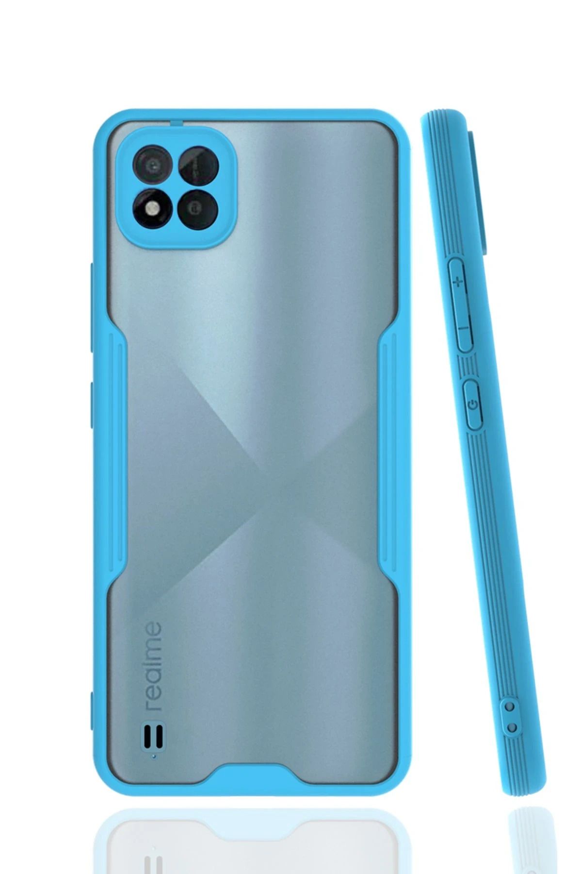 NewFace Realme C11 2021 Kılıf Platin Silikon - Mavi BSTMY