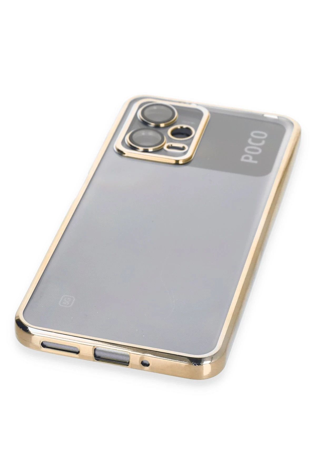 NewFace Xiaomi Poco X5 5G Kılıf Lensli Silikon - Gold BSTMY