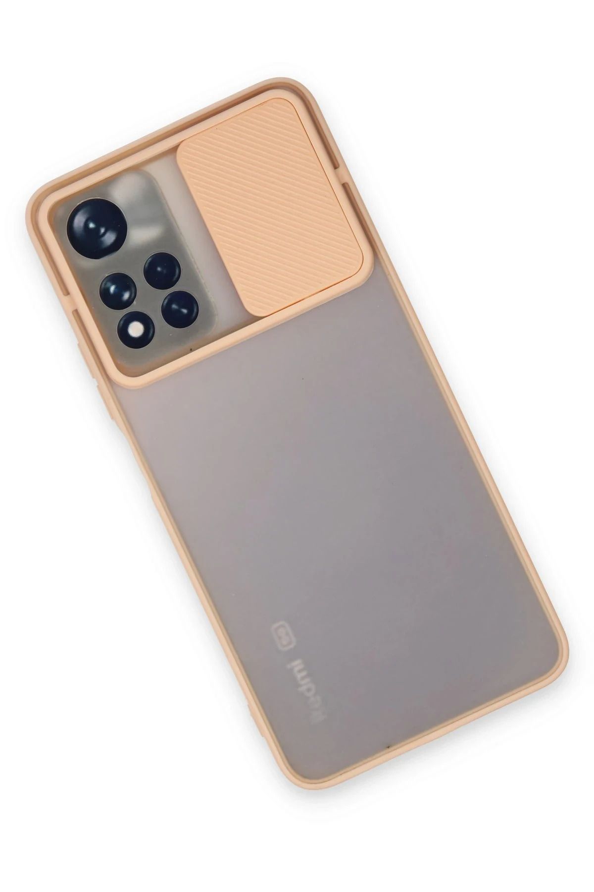 NewFace Xiaomi Redmi Note 11T Kılıf Palm Buzlu Kamera Sürgülü Silikon - Pembe BSTMY