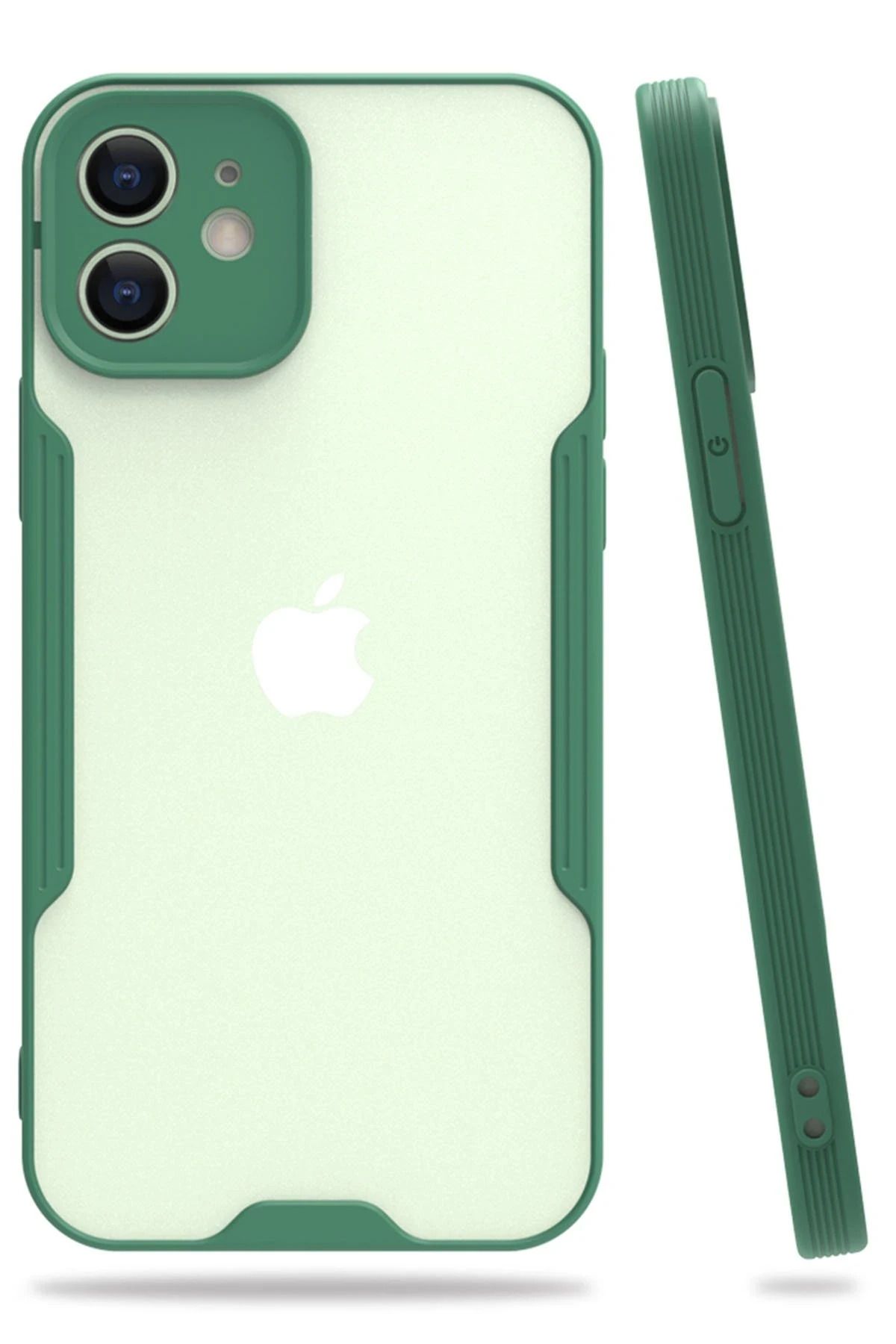 NewFace iPhone 12 Mini Kılıf Platin Silikon - Yeşil BSTMY