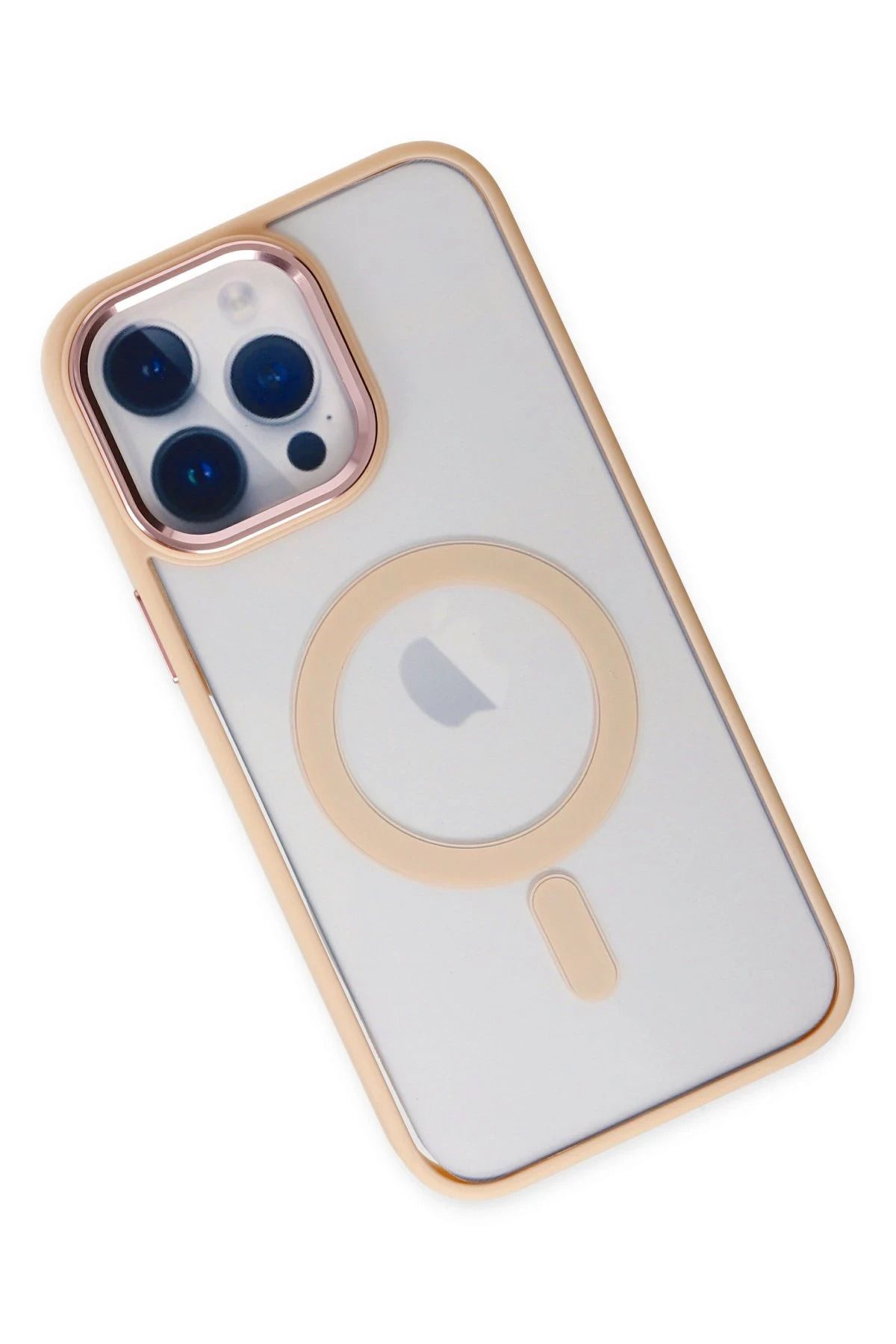 NewFace iPhone 14 Pro Kılıf Room Magneticsafe Silikon - Pudra BSTMY