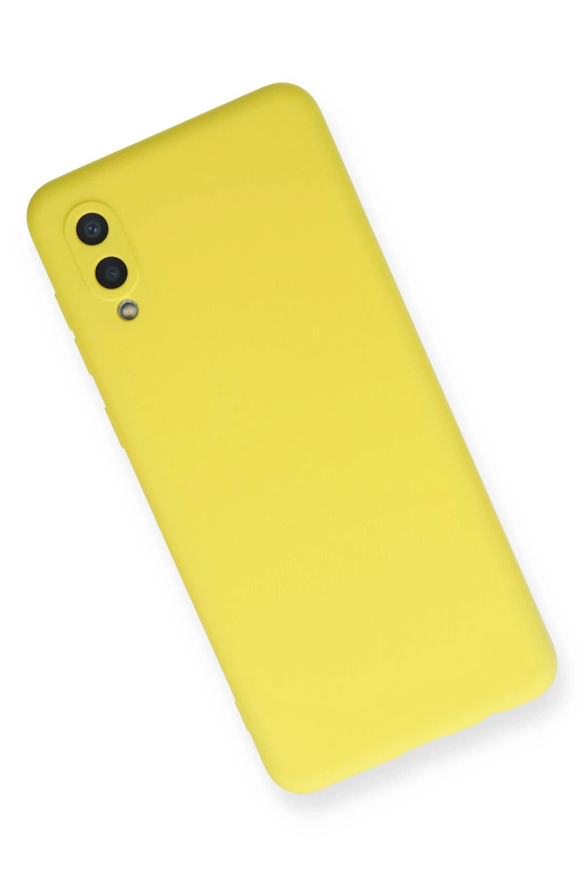 NewFace Galaxy A02 Uyumlu Kılıf Nano içi Kadife Silikon - Sarı BSTMY