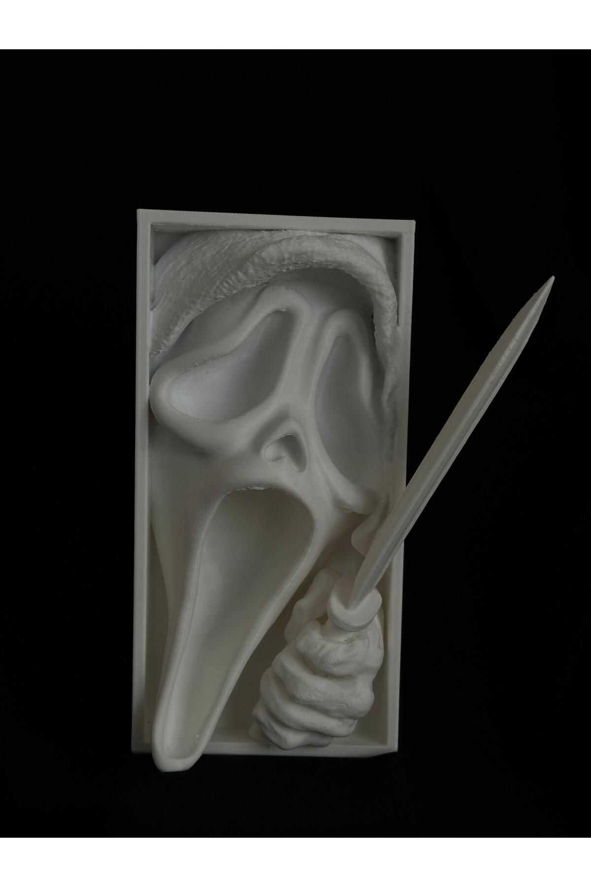 Minimal3D Korku Temalı Dekoratif Kitaplık Süsü - Scream Figürlü
