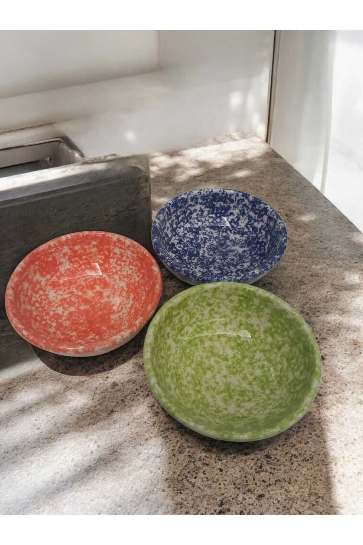 Home Seramik 6'lı Karışık Renkli Çerezlik/Sosluk/Reçel Kasesi