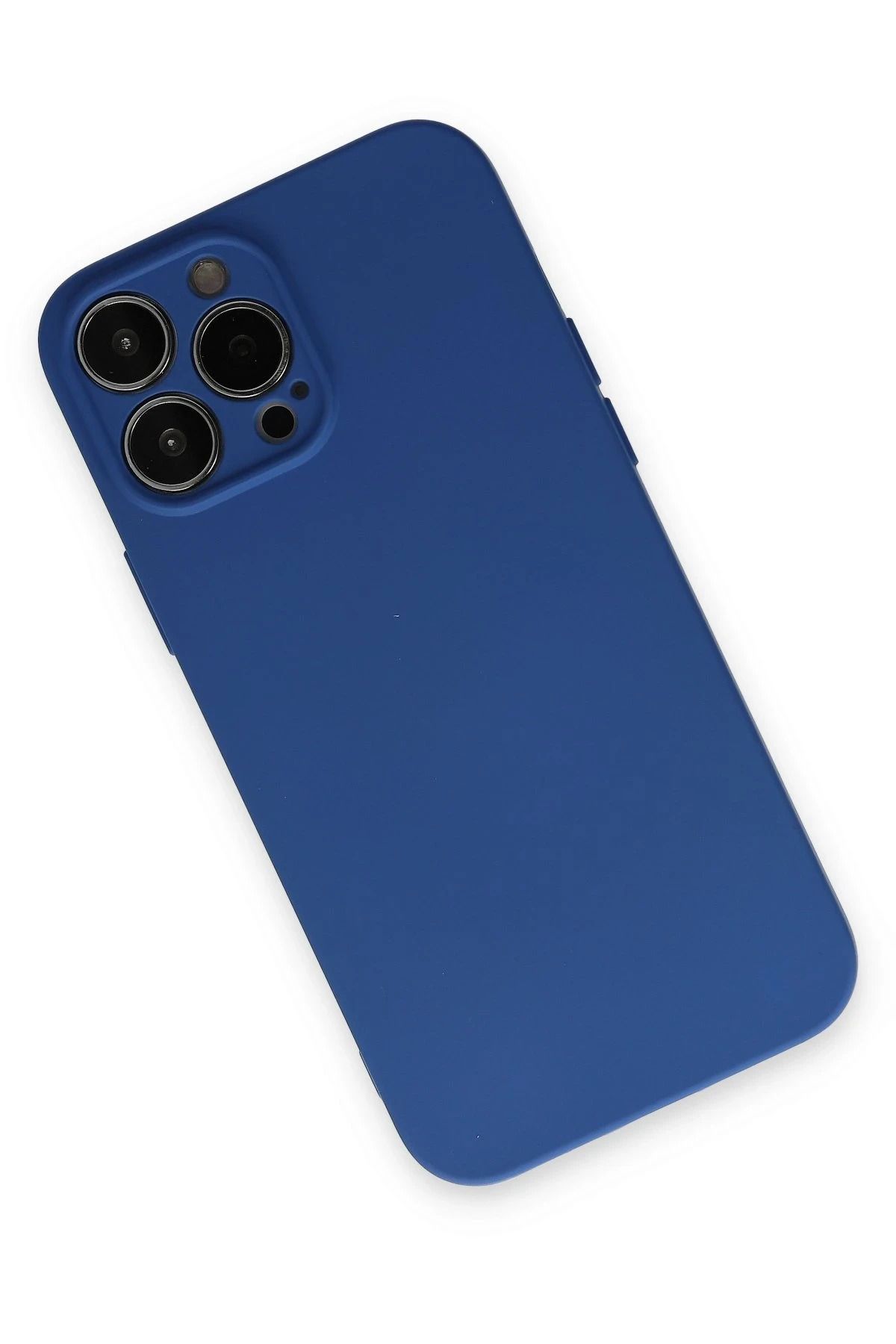 NewFace iPhone 13 Pro Max Kılıf Nano içi Kadife Silikon - Lacivert BSTMY