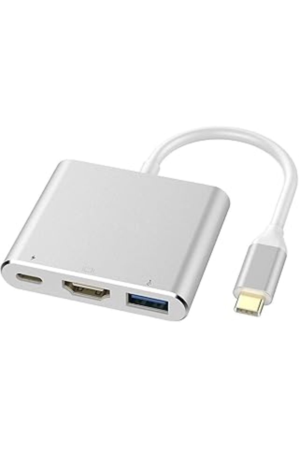 NZM TİCARET Primex Plus Px-Sw-U515 Gri Metal Type-C To 4K Hdmi + Usb 3.0 + Pd Şarj Çevirici Adaptör