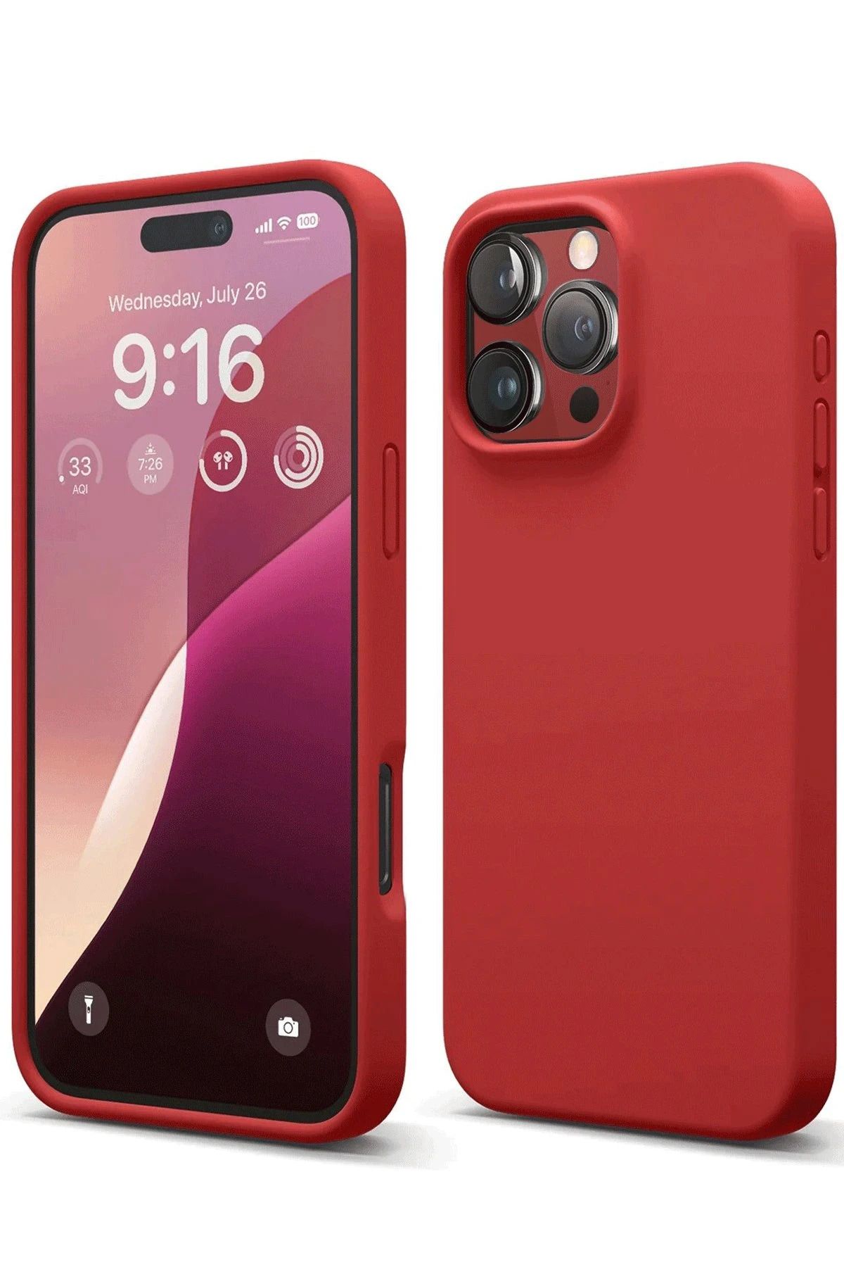 NewFace iPhone 16 Pro Max Kılıf First Silikon - Kırmızı BSTMY