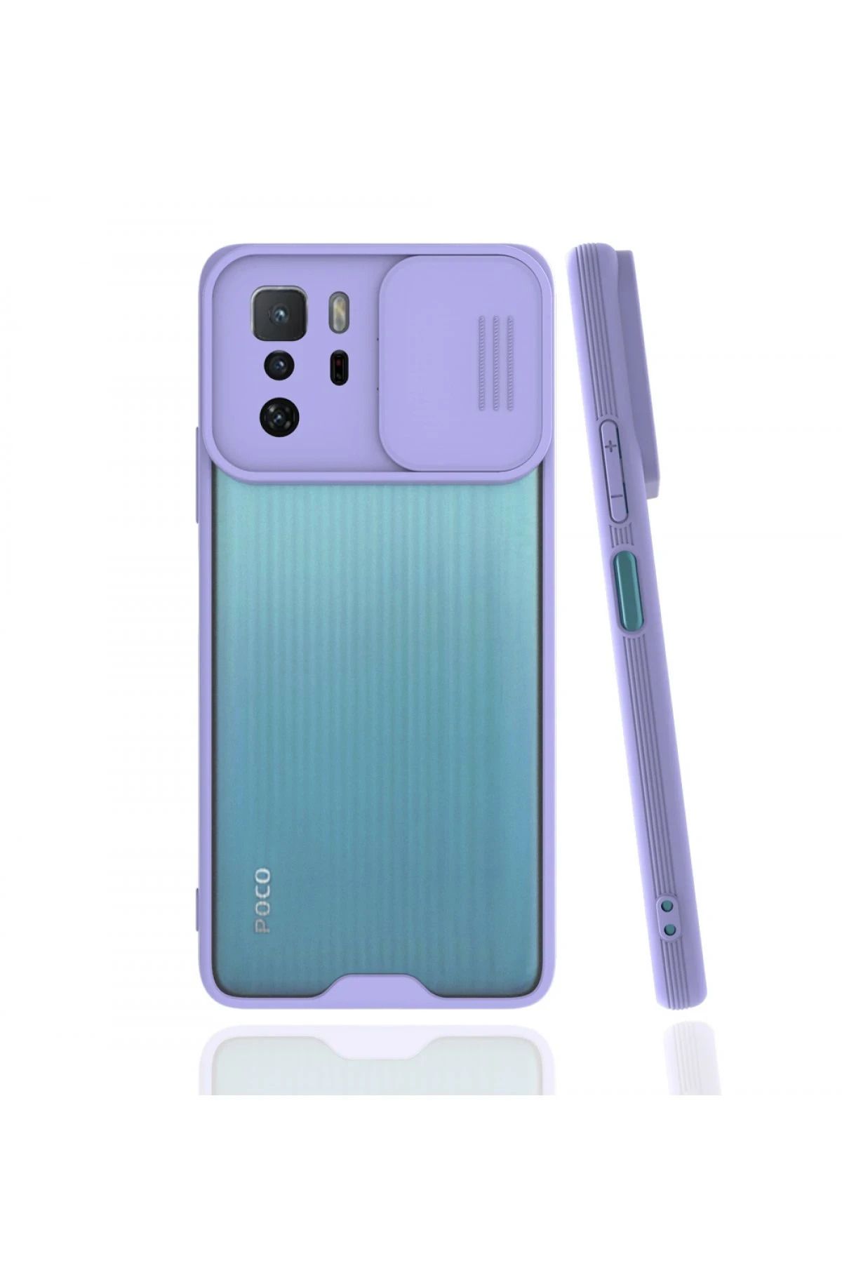 NewFace Xiaomi Poco X3 GT Kılıf Platin Kamera Koruma Silikon - Lila SVLRS