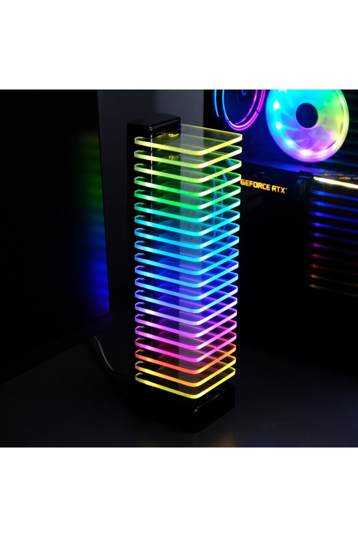 ashel art Full RGB dekoratif aydınlatma masa lambası, Ahşap üzeri Lake boyalı Bluetoothlu, 228 animasyon.
