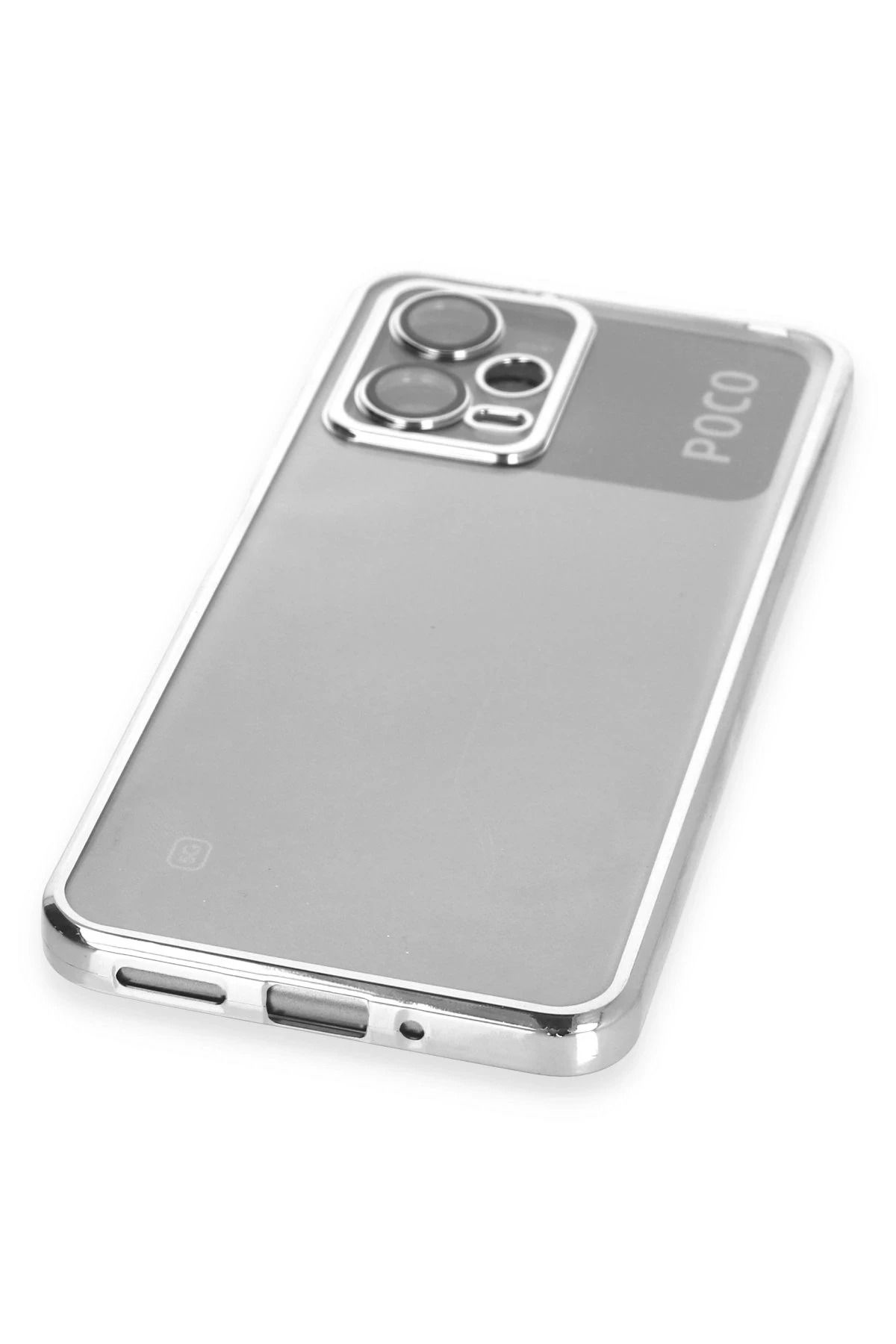 NewFace Xiaomi Poco X5 5G Kılıf Lensli Silikon - Gümüş BSTMY