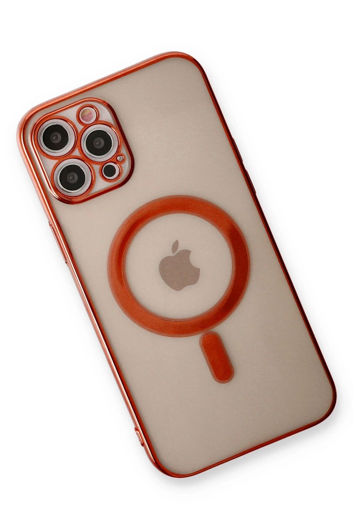 NewFace iPhone 12 Pro Kılıf Magneticsafe Lazer Silikon - Kırmızı DPMAH