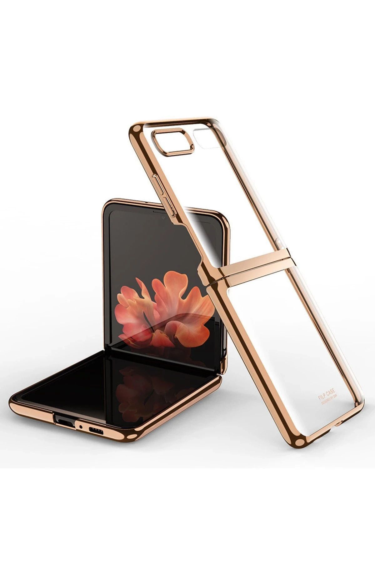 NewFace Samsung Galaxy Z Flip 4 Kılıf Fold Element Kapak - Gold DPMAH