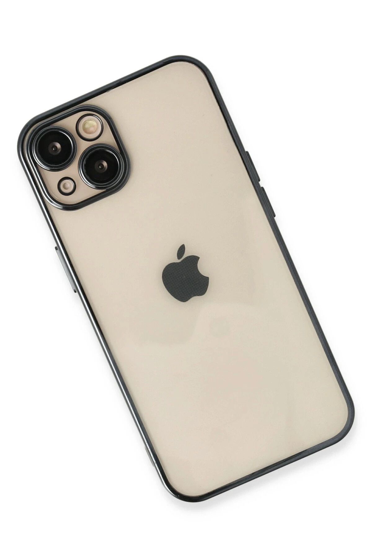 NewFace iPhone 14 Plus Kılıf Lensli Silikon - Siyah BSTMY