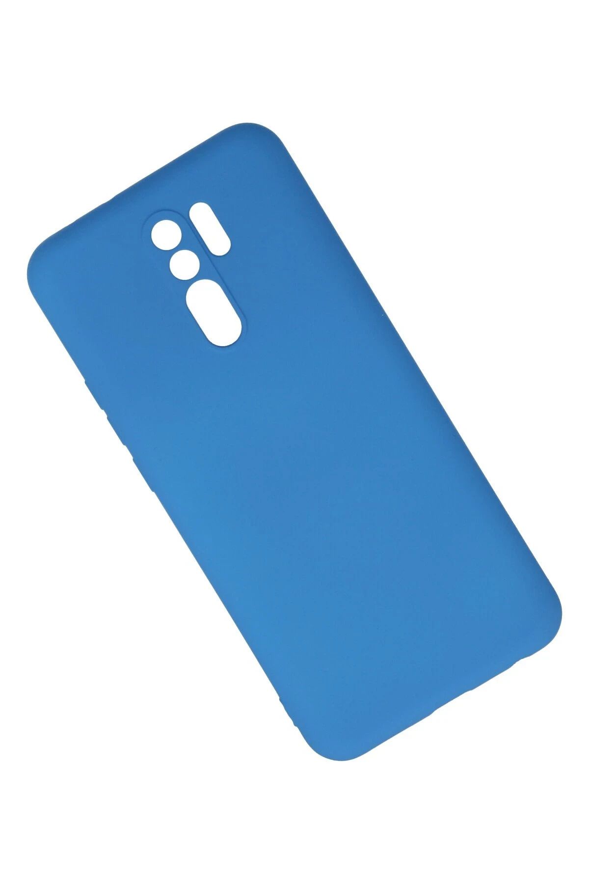 NewFace Xiaomi Redmi 9 Uyumlu Kılıf Nano içi Kadife Silikon - Mavi GLSTD