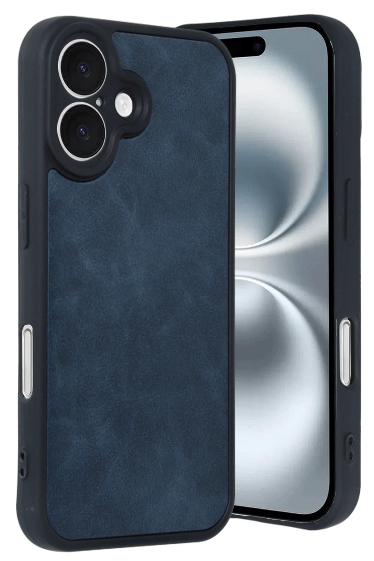 NewFace iPhone 16 Kılıf Aras Deri Kapak - Lacivert BSTMY