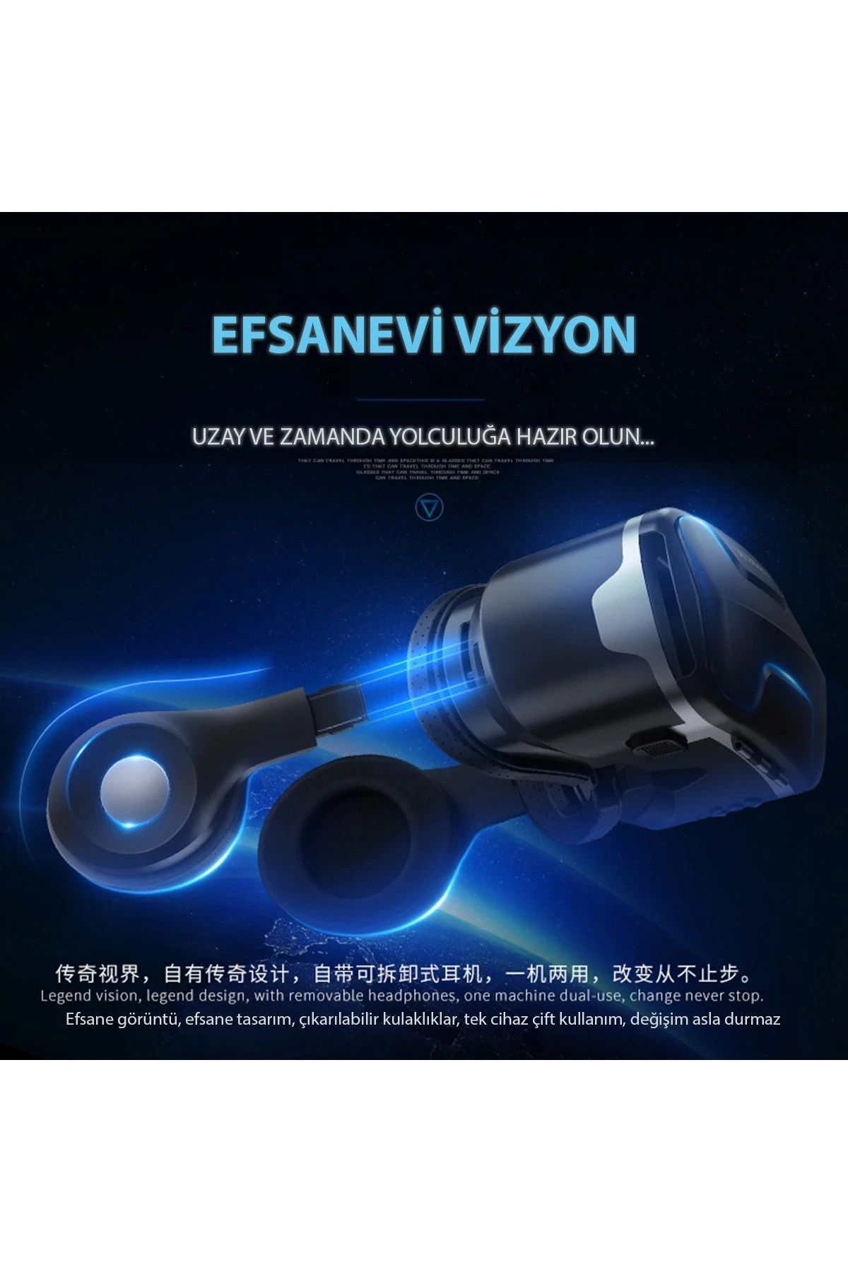Shinecon SC-G04E 3D Uyumlu  Sanal Gerçeklik Gözlüğü - Siyah