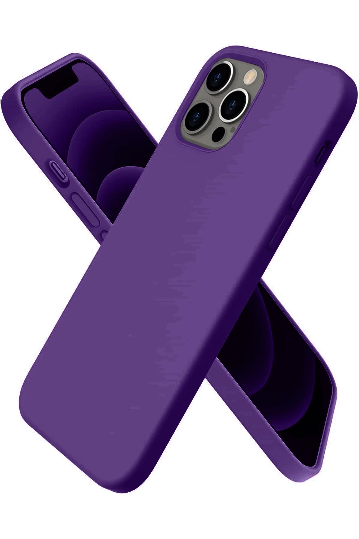 NewFace iPhone 12 Pro Kılıf First Silikon - Mürdüm GLSTD
