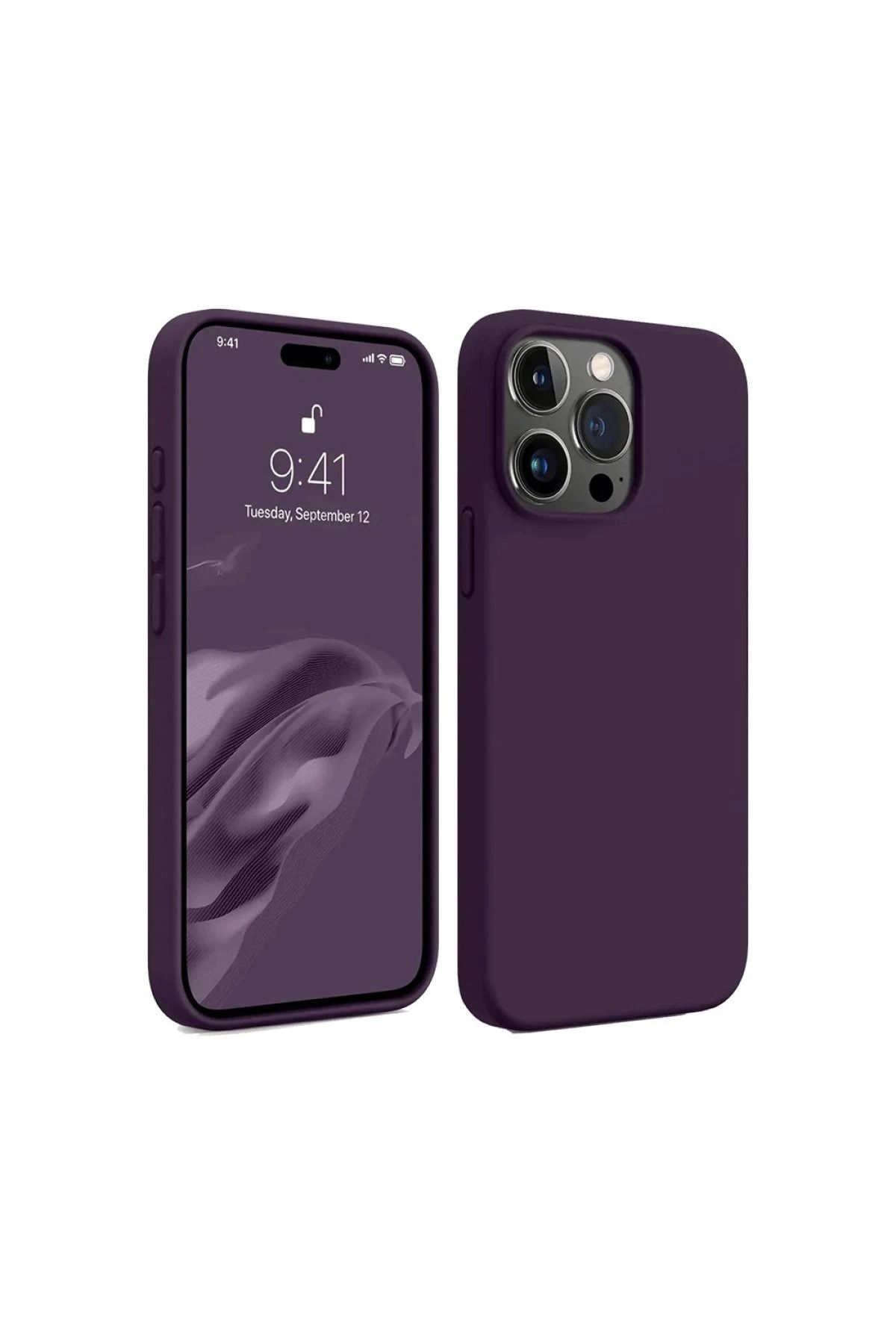 NewFace iPhone 15 Pro Max Kılıf First Silikon - Mürdüm SVLRS