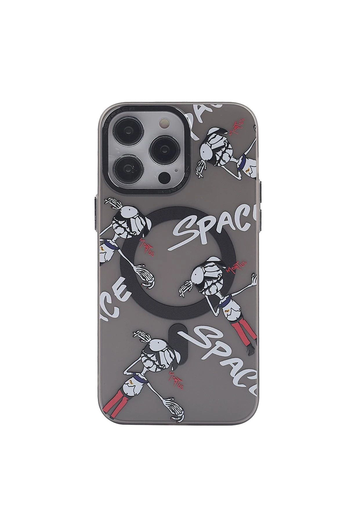 NewFace iPhone 14 Pro Max Kılıf Apollo Magneticsafe Desenli Kapak - Apollo Siyah - 3 BSTMY
