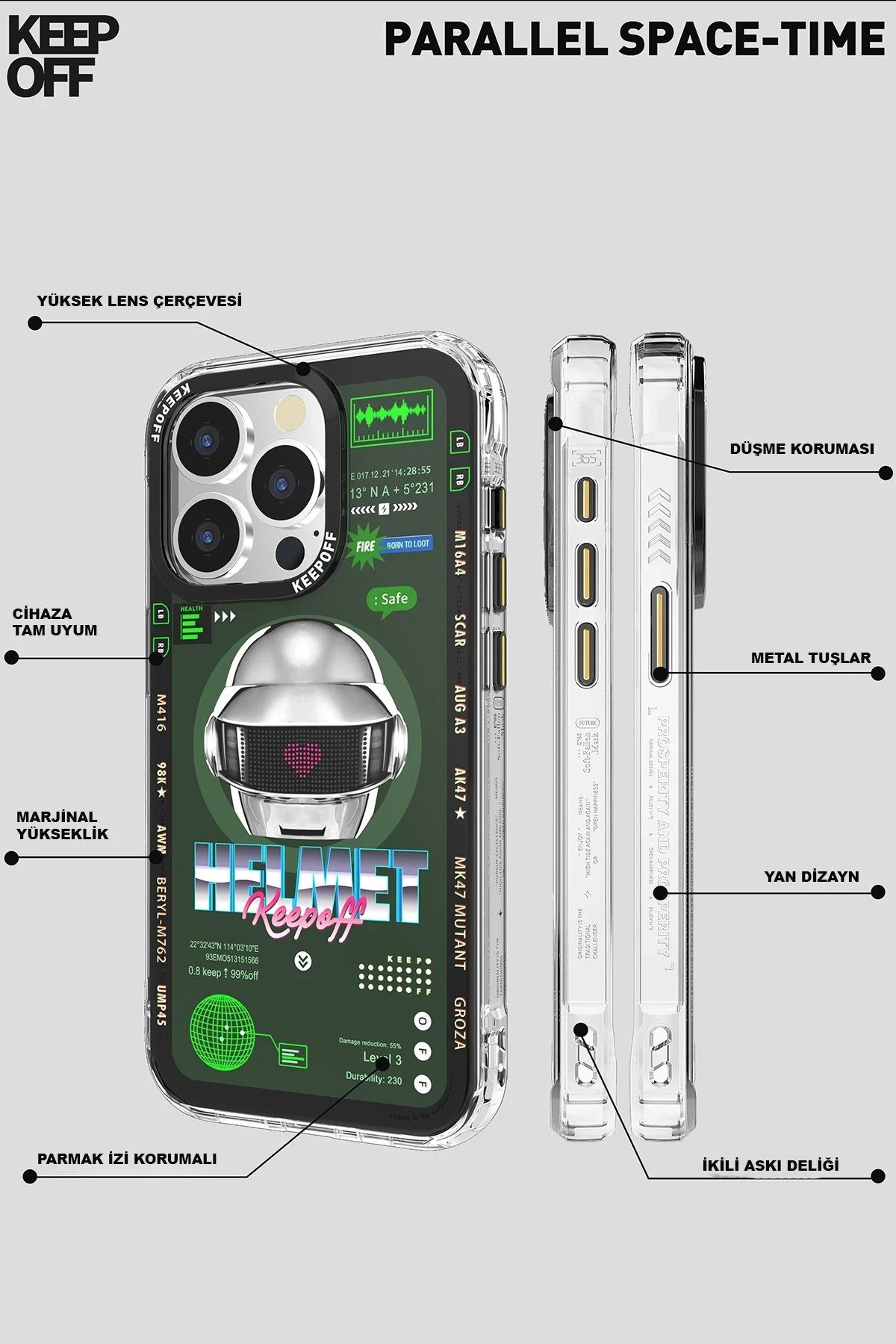 Keep Off iPhone 15 Pro Parallel Space Time Magsafe Kapak - Heart of Atom BSTMY