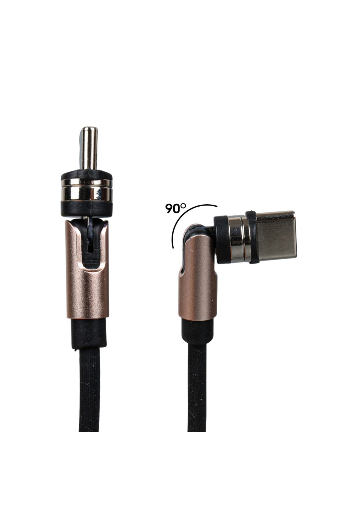 Emperium SİYAH 3İN1 (TYPE C- LİGHTNİNG- MİCRO USB) MANYETİK UÇ TAŞINABİLİR ŞARJ KABLOSU (5122)
