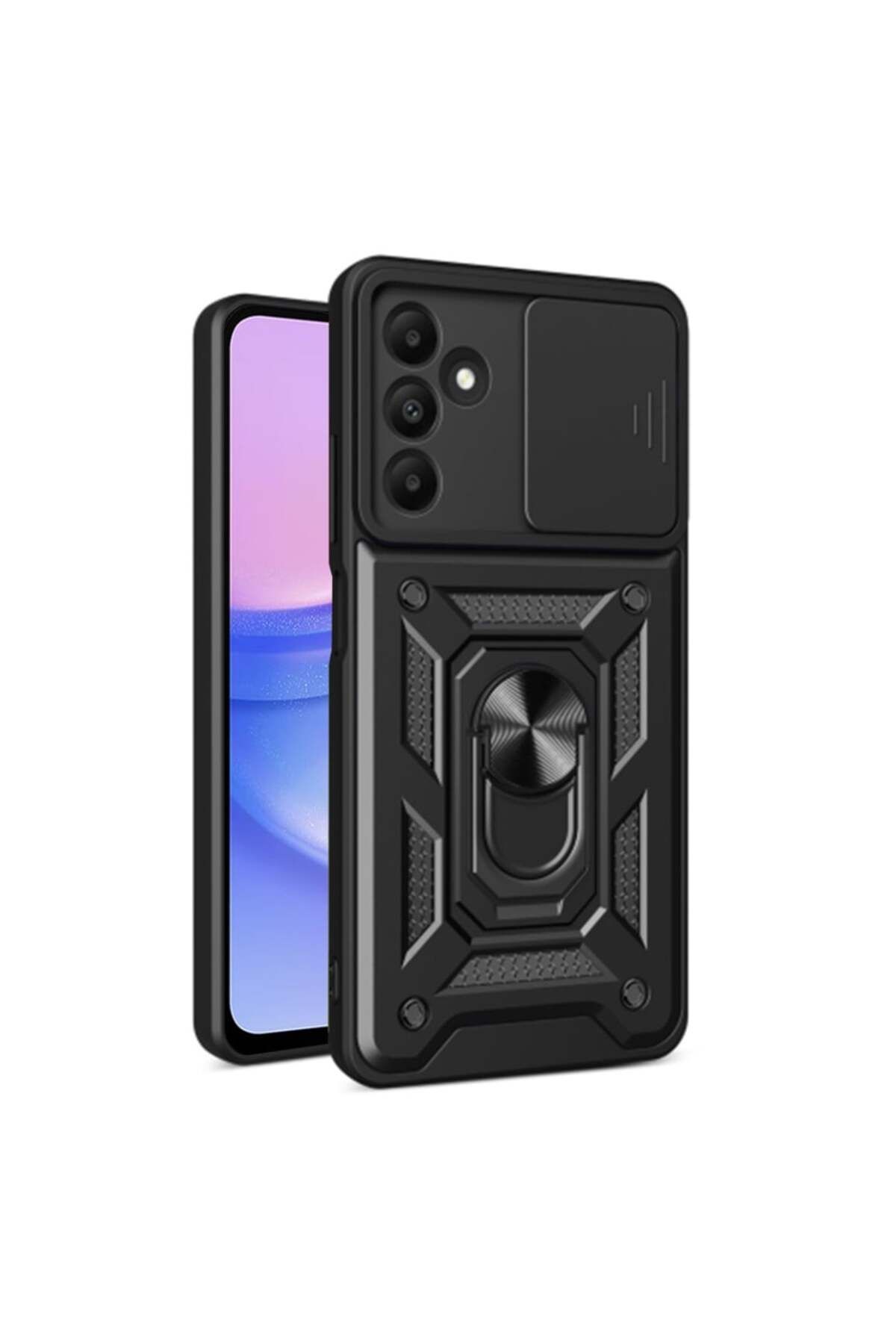 SKYDDAR INNOVATION Husă Pentru Samsung Galaxy A15, Camshield, Inel Magnetic, Neagră, Set Autocolante - One Size