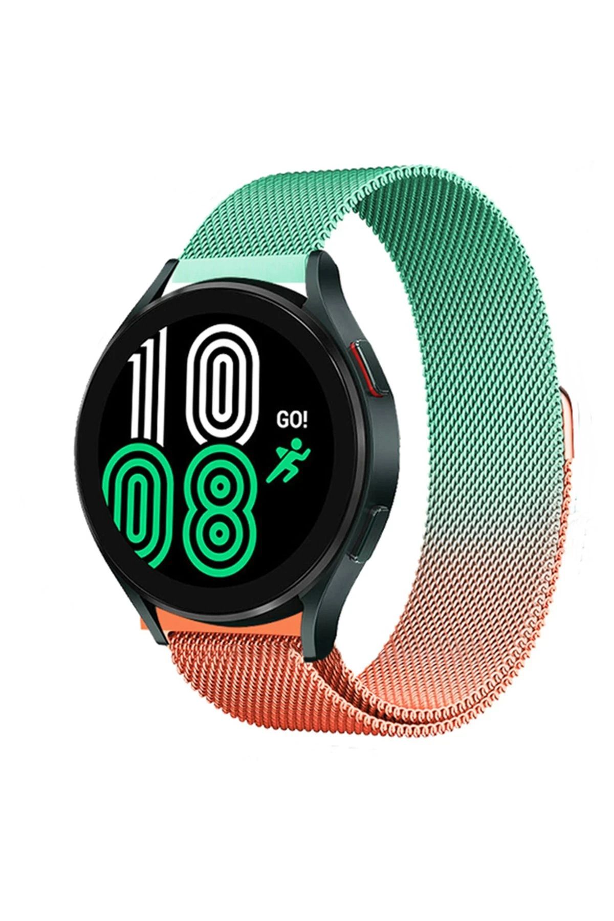 NewFace Watch 22mm Metal Mıknatıslı Kordon - Turuncu-Yeşil DPMAH