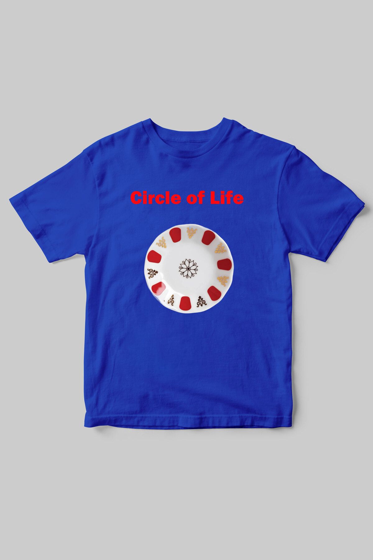 BelovedTR circle of life yazılı çay tabağı baskılı unisex t-shirt