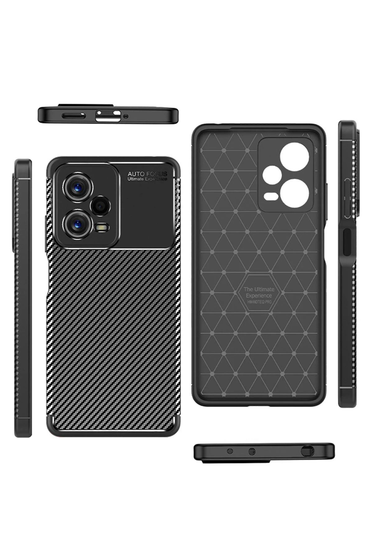 NewFace Xiaomi Poco X5 5G Kılıf Auto Focus Karbon Kapak - Siyah SVLRS