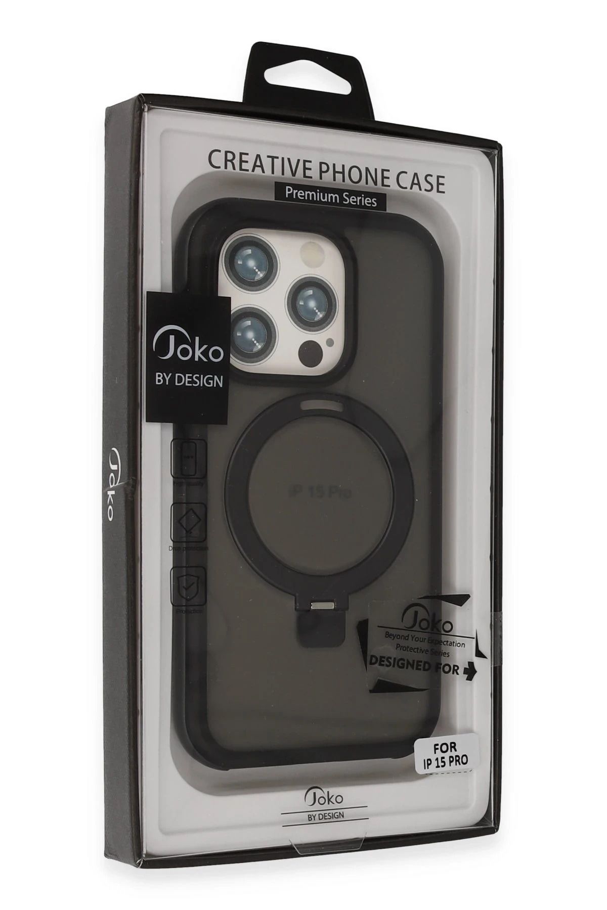 Joko iPhone 15 Pro Zorda Airbag Magsafe Standlı Kapak - Titan Gri DPMAH