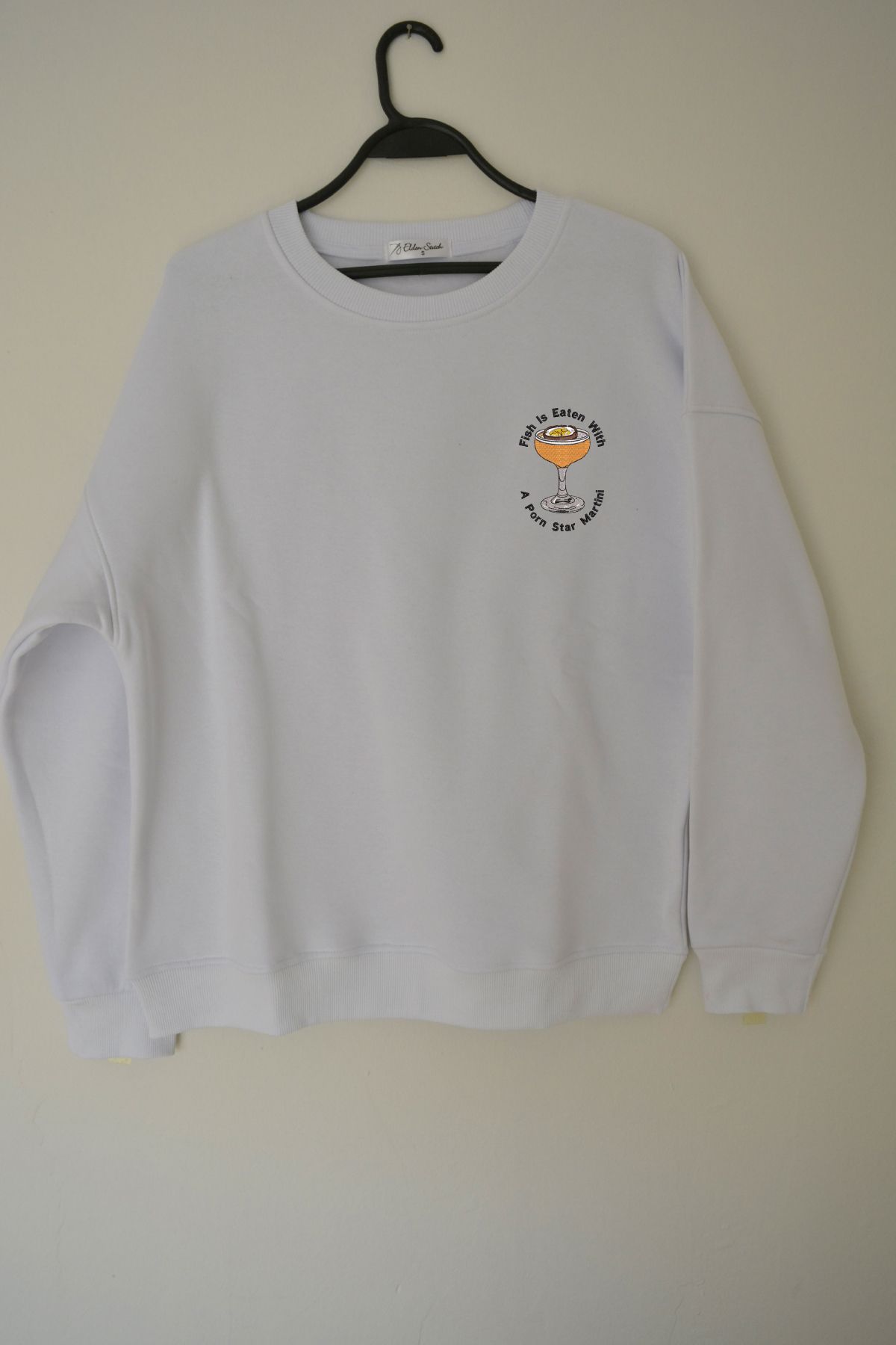 EldenStitch P. Star Martini Nakış İşlemeli Unisex Oversize Sweatshirt