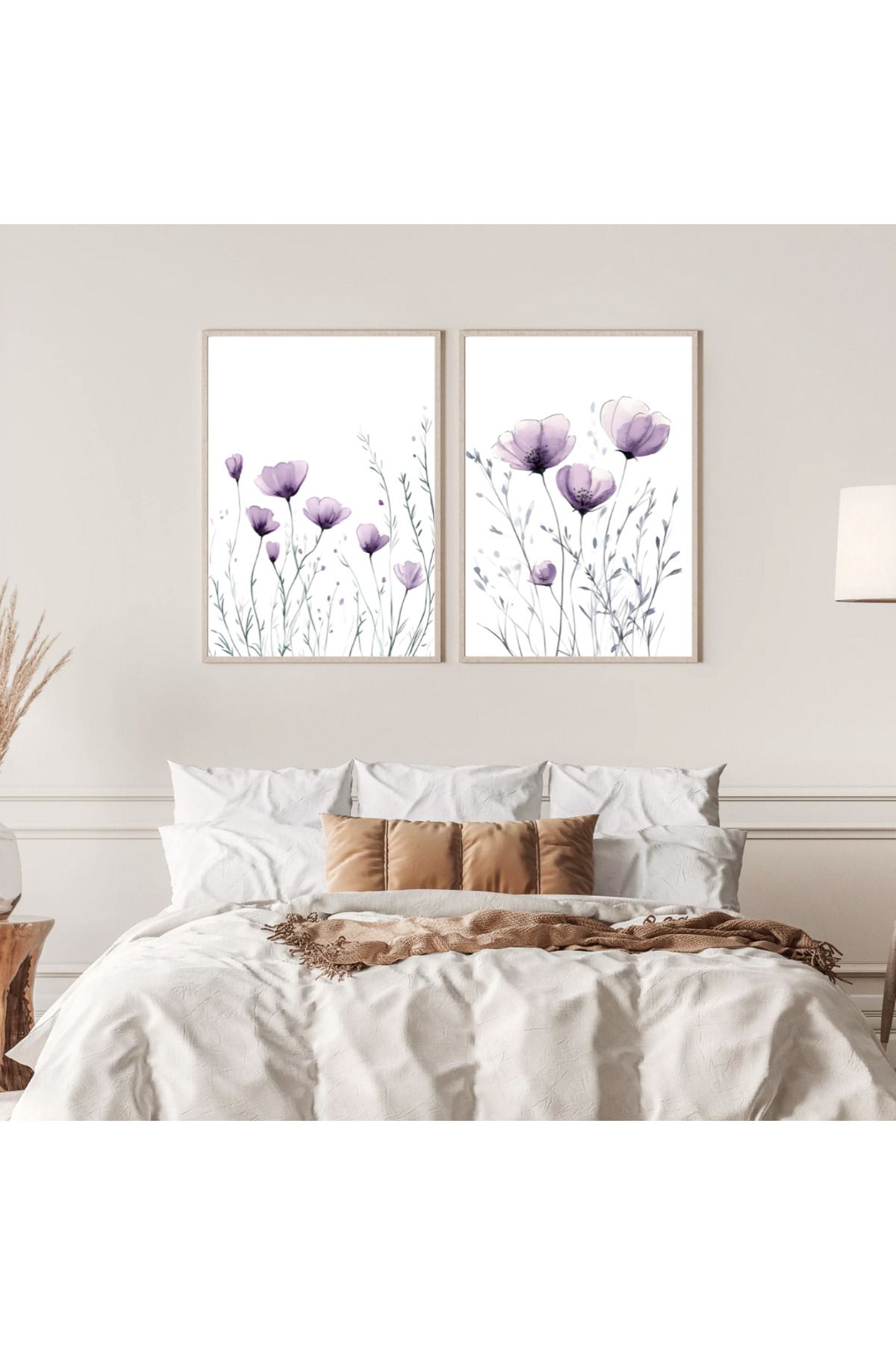 woodhomeworks Ahşap 2'li Çerçeveli Soyut Dekoratif Tablo
