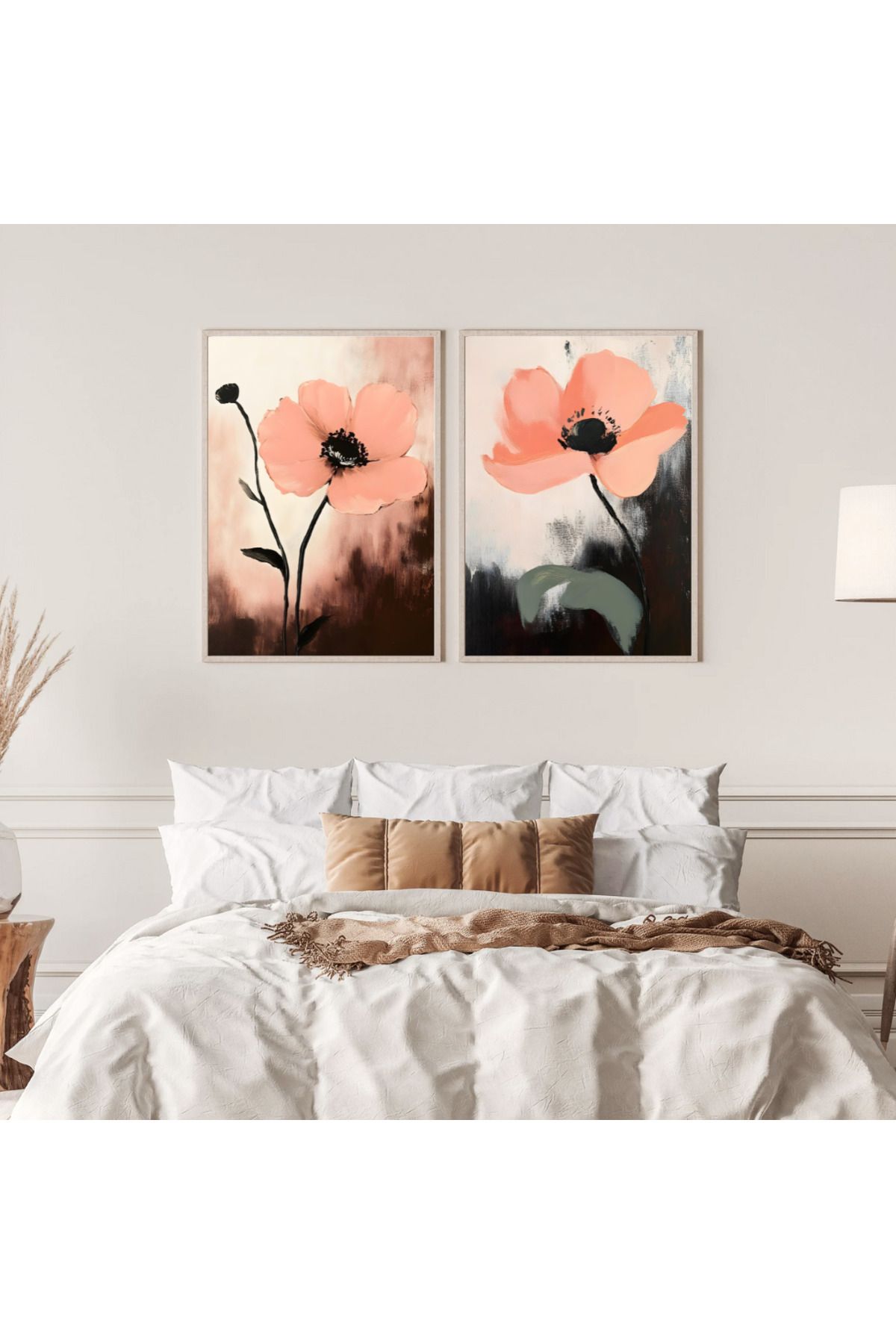 woodhomeworks Ahşap 2'li Çerçeveli Soyut Dekoratif Tablo
