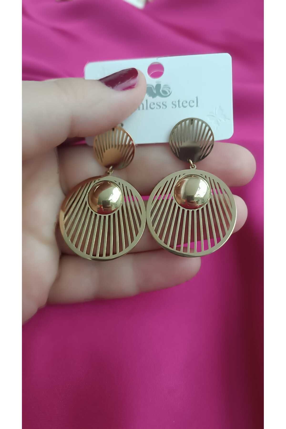 shop Çelik Kararma Yapmaz Oval Şık Zarif Kadın Küpe