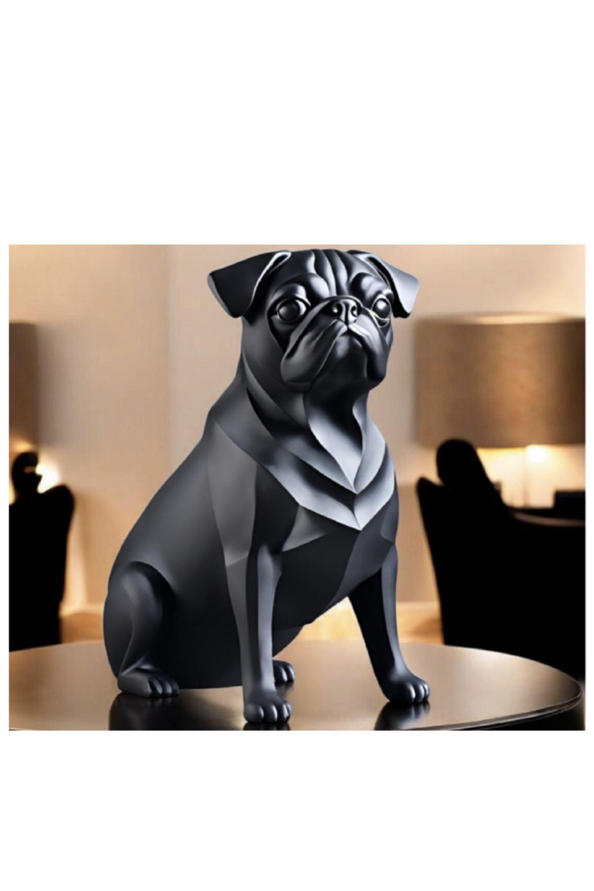 3DAKSESUAR Minimalist Pug Heykeli, Pug Heykeli