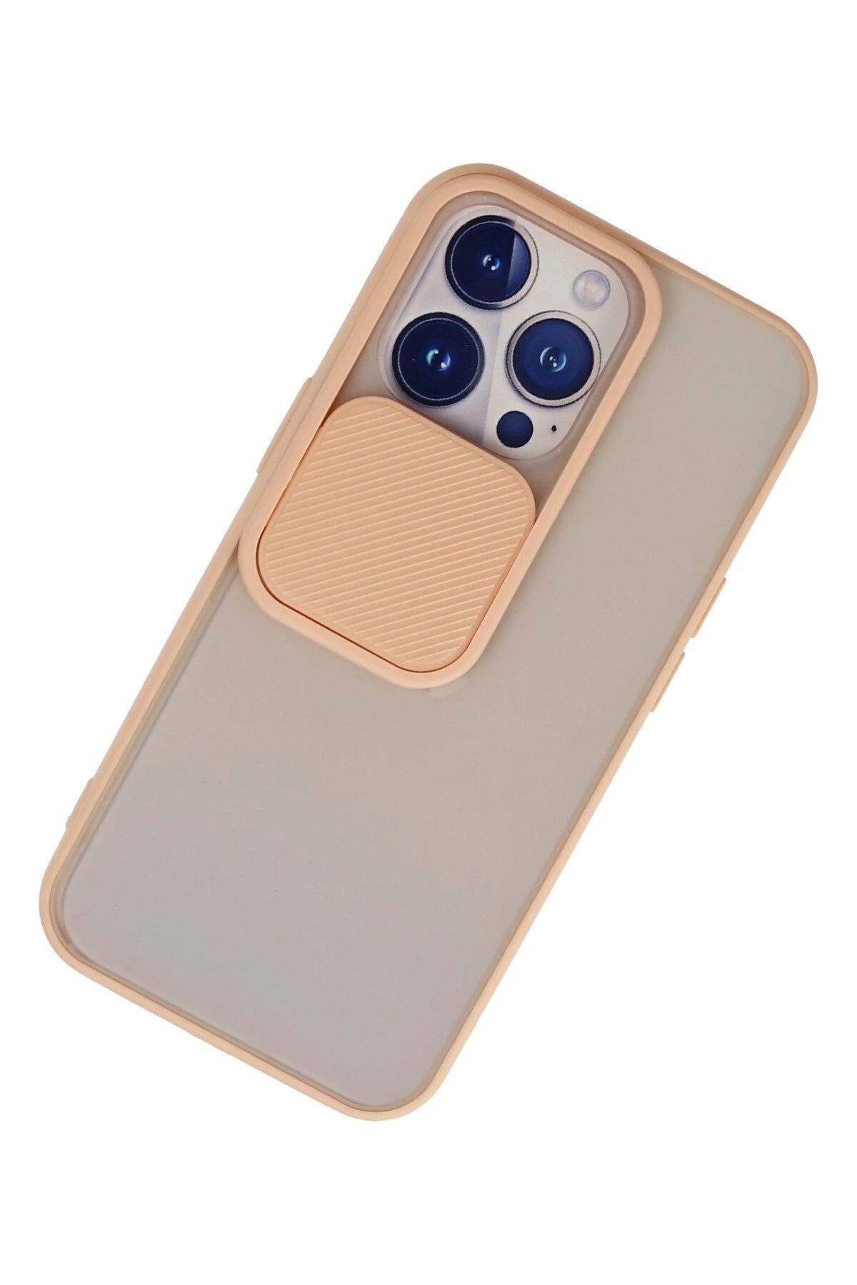 NewFace iPhone 13 Pro Kılıf Palm Buzlu Kamera Sürgülü Silikon - Pembe DPMAH