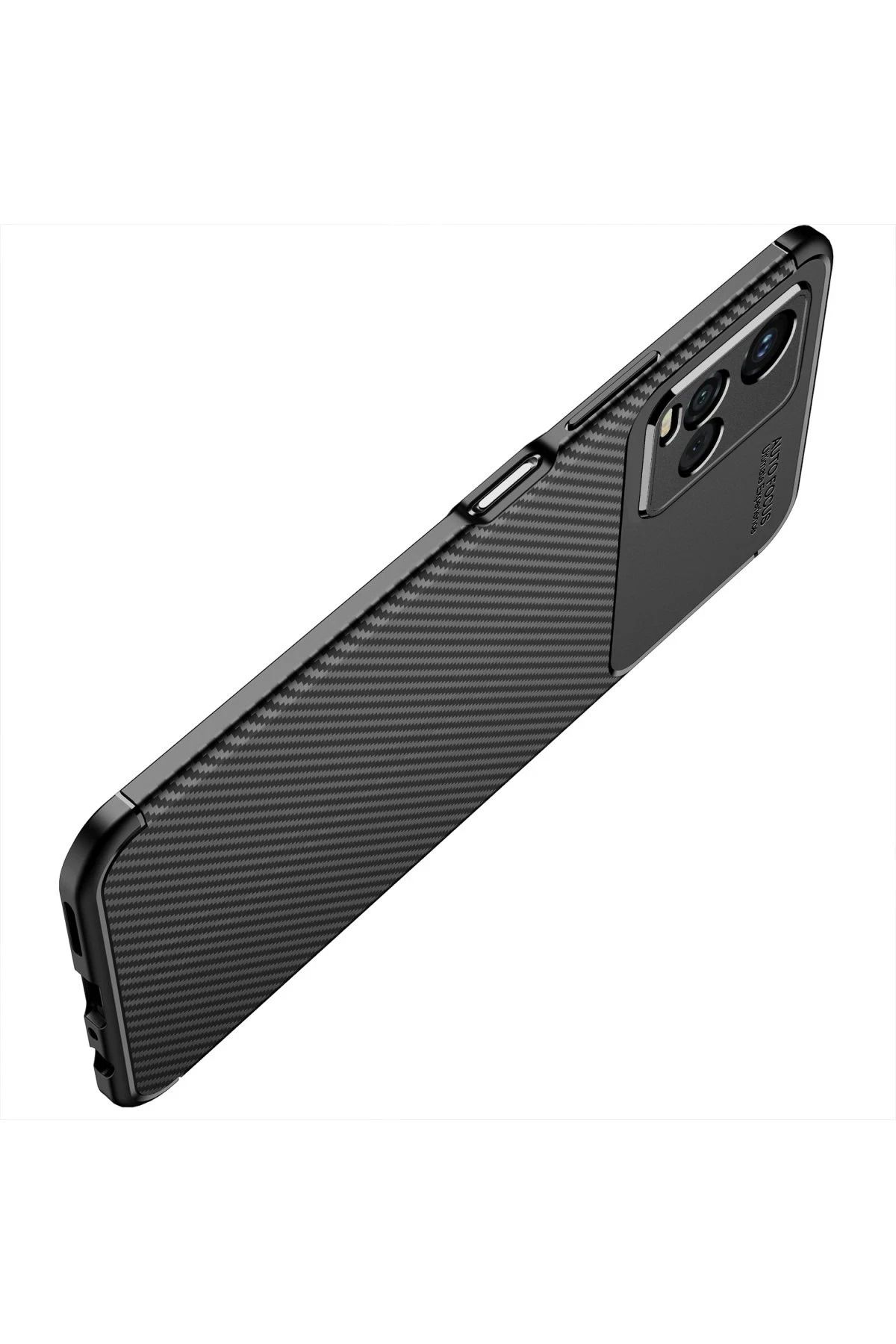 NewFace Vivo Y21S Kılıf Auto Focus Karbon Kapak - Siyah GLSTD