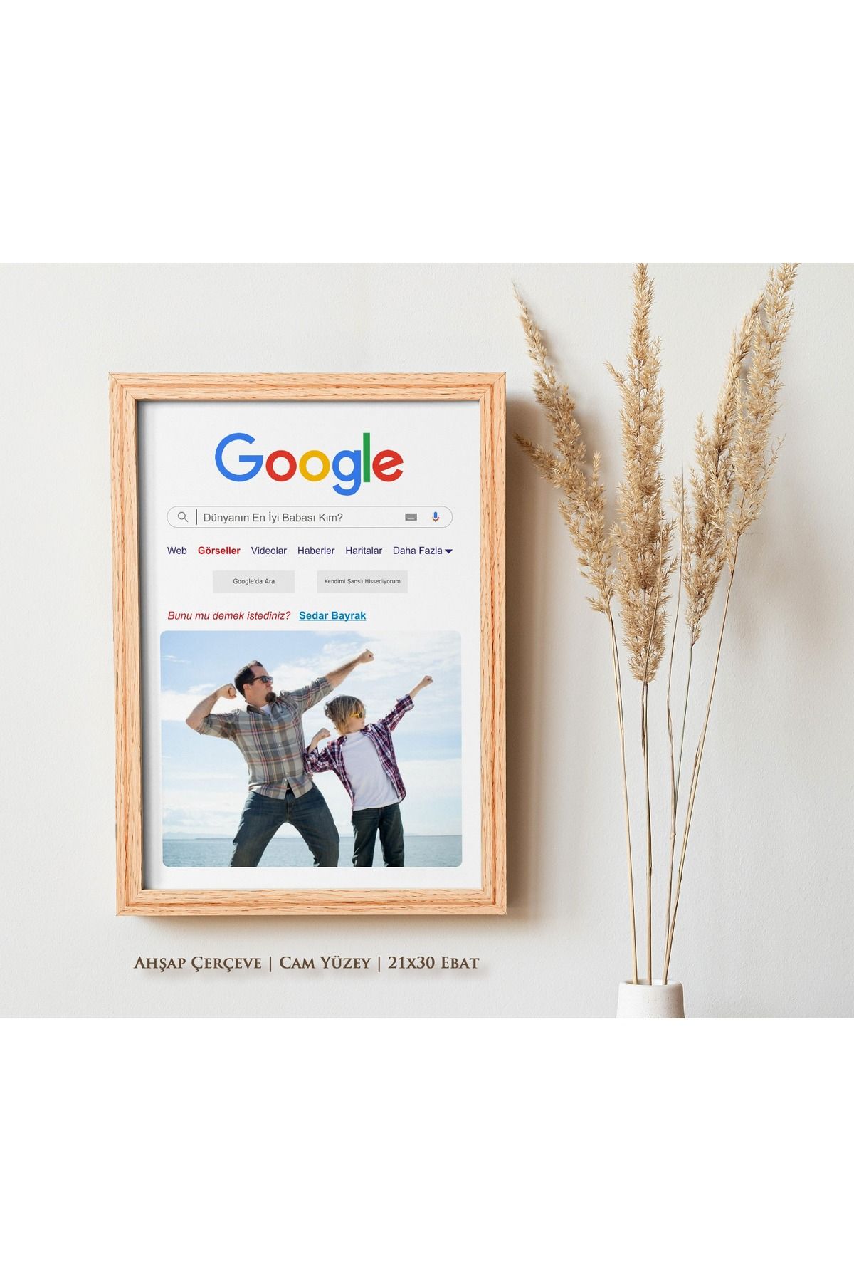 Minialbüm Babalar Günü Hediyesi, Babaya Doğum Günü Hediyesi, Fotoğraflı Hediye, Google Çerçevesi