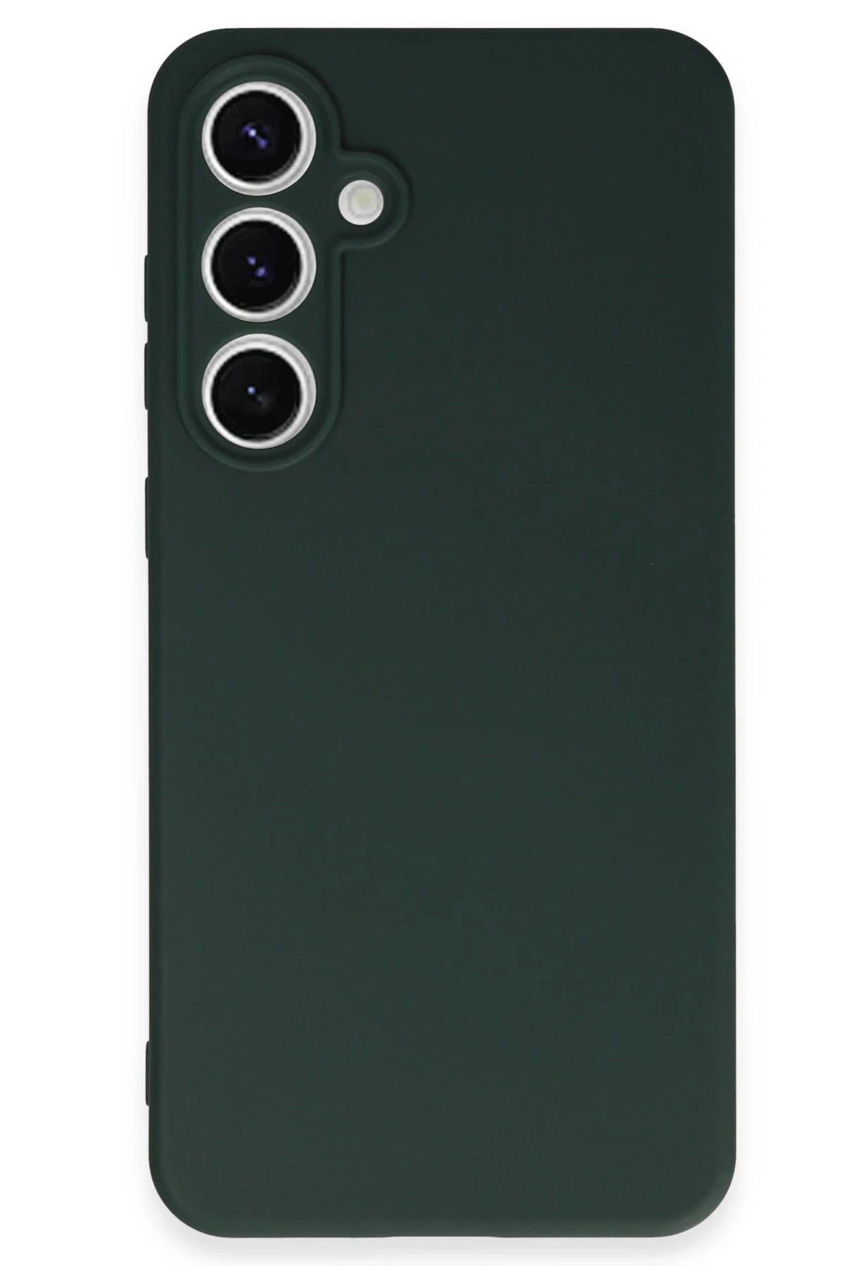 NewFace Galaxy S24 FE Uyumlu Kılıf Nano içi Kadife Silikon - Koyu Yeşil BSTMY