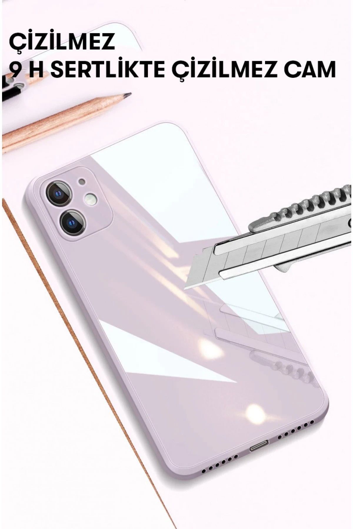 NewFace iPhone 12 Pro Kılıf Glass Kapak - Turkuaz DPMAH